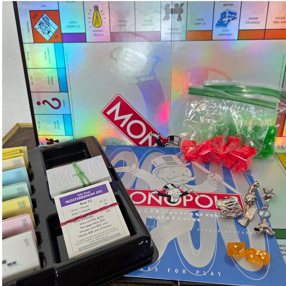 Monopoly Millennium‎ Edition 1998 Complete Metal Tin Hasbro Vintage Board Game